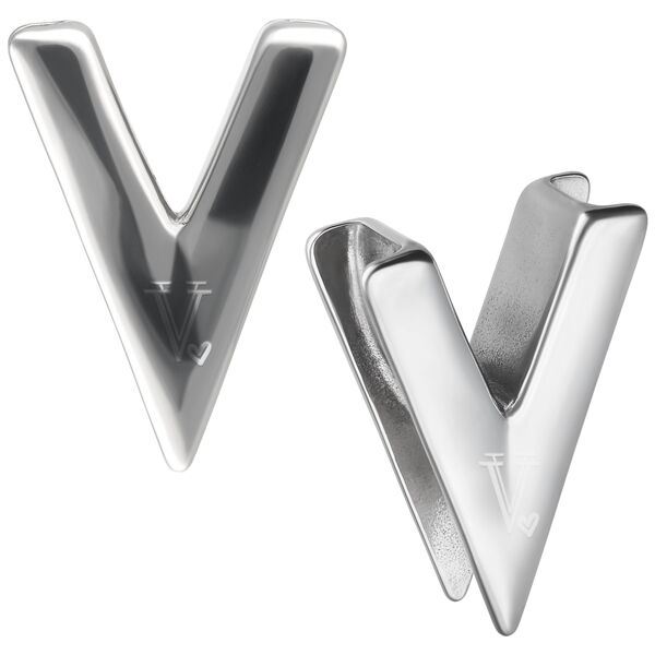 Silberne Verena Venus V Earsaddles auf weißem Hintergrund
