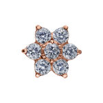 Inserto Push Fit in roségold a forma di fiore con cristalli chiari