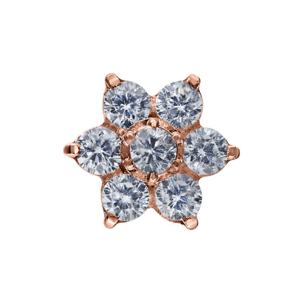 Inserto Push Fit in roségold a forma di fiore con cristalli chiari