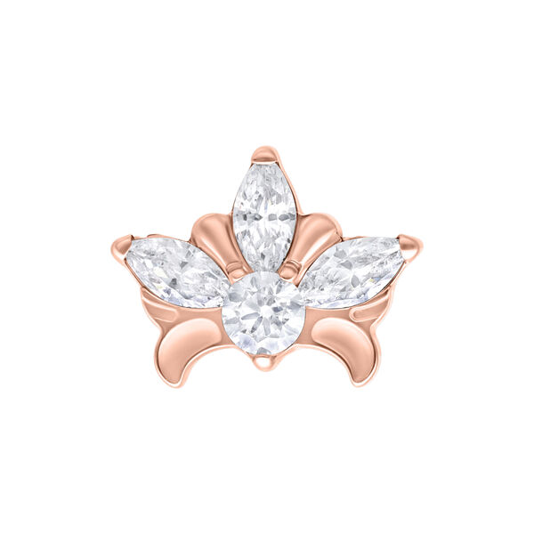 Push Fit Tiara in oro rosa con cristalli chiari su sfondo bianco