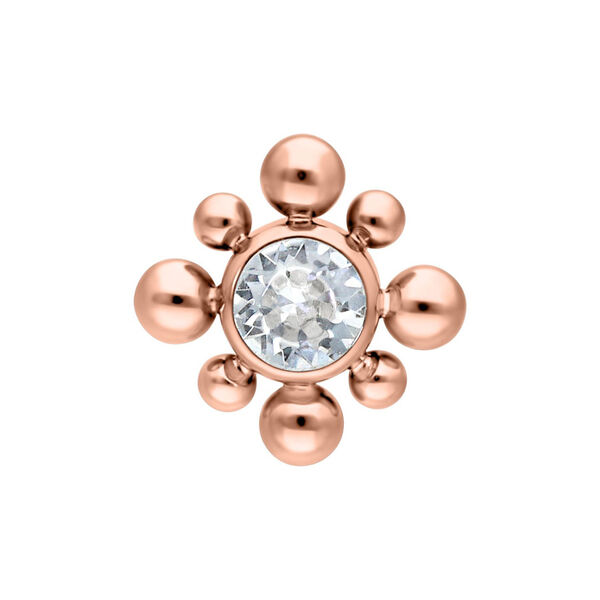 Accesorio de titanio rosado con cristal, tamaño de bola 3,0 mm