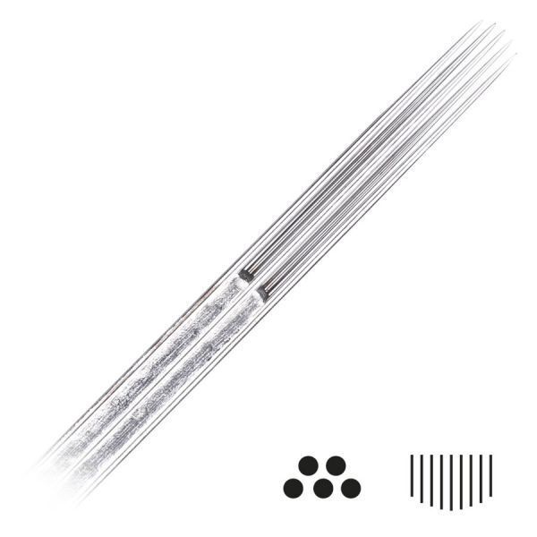 Magnum Curved Long Taper Tattoonadeln aus Chirurgenstahl auf weißem Hintergrund