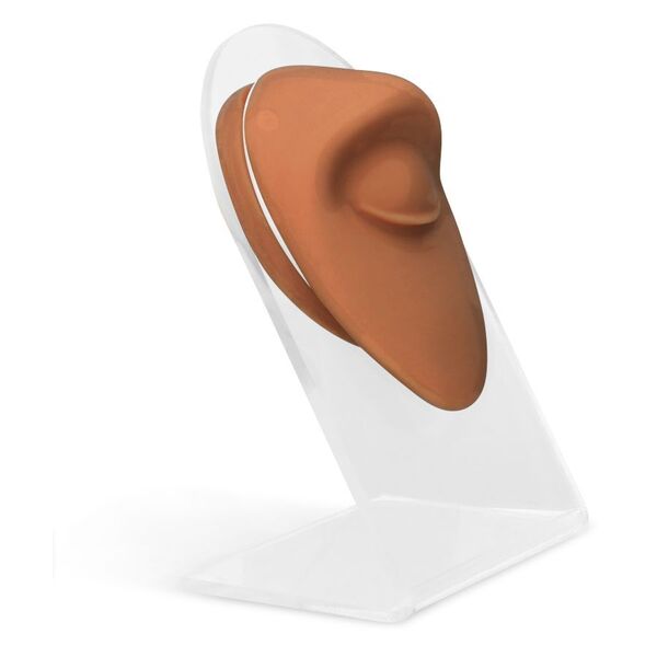 Body Bit Eye marrone in silicone su display trasparente
