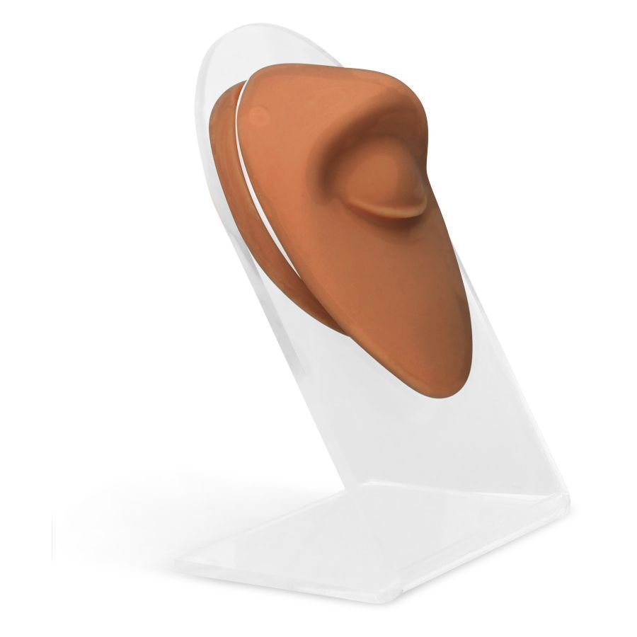 Body Bit Eye marrone in silicone su display trasparente