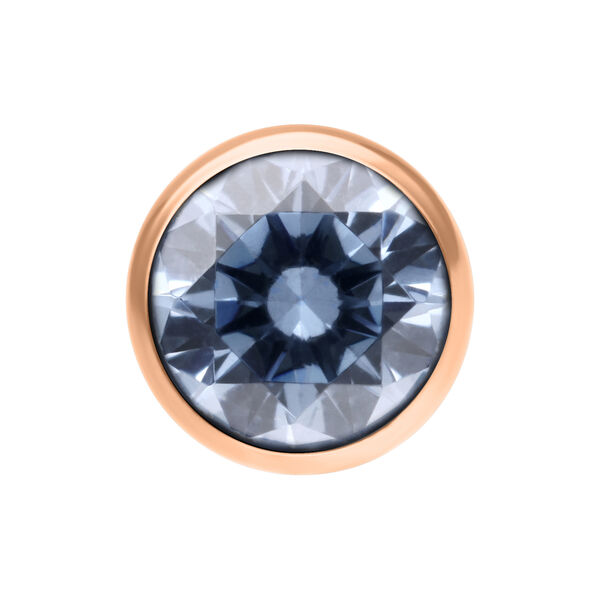 Bola de cristal en gris-azul con borde de oro rosa sobre fondo blanco