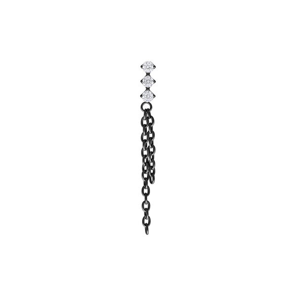 Push Fit Dangling Crystal Chains Attachment - Black Metal