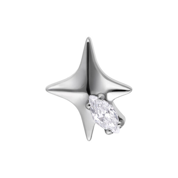Push Fit Star with Crystal Aufsatz - Silvercoloured Metal