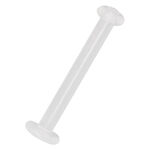 Labret trasparente in Bioplast con estremità piatte su sfondo bianco