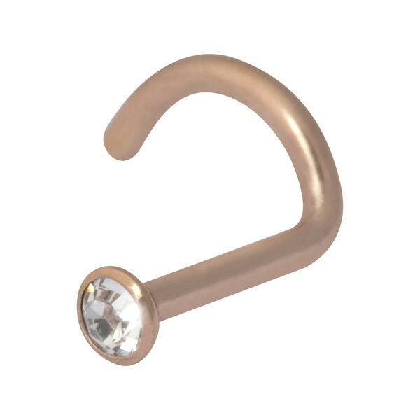 Roségold Nasenstecker mit Kristall von Wildcat Roségoldener Nasenstecker mit klarem Kristall auf weißem Hintergrund