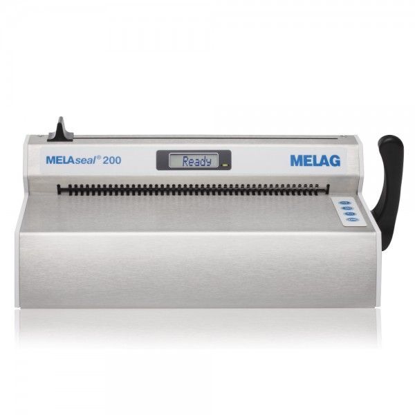 Sigillatrice MELAseal 200 in acciaio inox su sfondo bianco