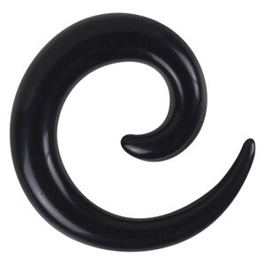 Schwarze Acryl Dehnspirale 5,0 mm Schwarze Acryl Dehnspirale, 5,0 mm, auf weißem Hintergrund