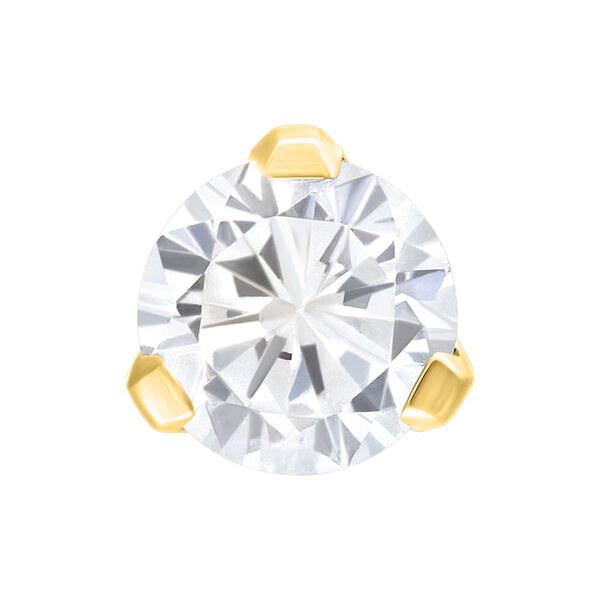 Goldener Push Fit Kristallaufsatz mit klarem Kristall und 5 mm Größe