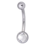 Mini-Jewelled Bananabell in argento con cristallo chiaro su sfondo bianco