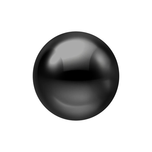 Bola de titanio negra para Push Fit Labrets, tamaño 2,5 mm, sobre fondo blanco