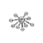 Attacco Push Fit argento con pietre cristalline su sfondo bianco