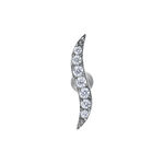 Earbarbell in argento con cristalli in titanio su sfondo bianco