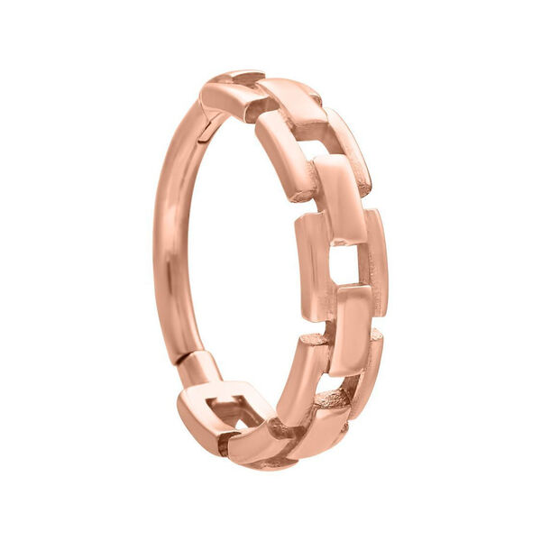 Roségoldener Chain Links Clicker mit 11,0 mm Innendurchmesser auf weißem Hintergrund
