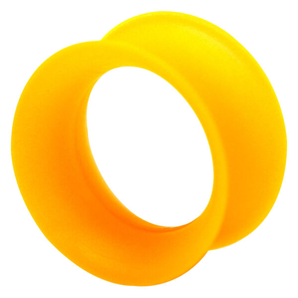 Orange Silikon-Tunnel für Ohrpiercings, Größe 19mm, auf weißem Hintergrund