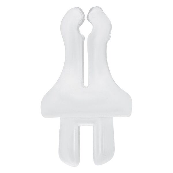 Läpinäkyvä PTFE-klipsi Body Bit -näytöille valkoisella taustalla