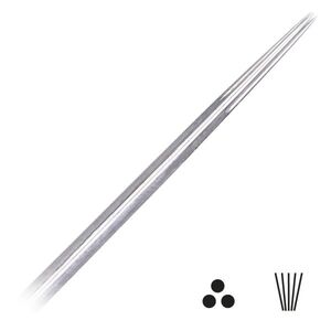 Tattoonadel Round Liner LT 3er Set Nahaufnahme von Tattoonadeln aus Chirurgenstahl 316L, drei Nadeln LT Spitze