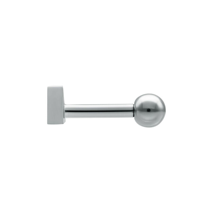 Barbell triangular plateado con bola y triángulo de acero quirúrgico