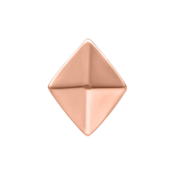 Rosekultainen pyramidikärki kirurginteräksestä valkoisella taustalla
