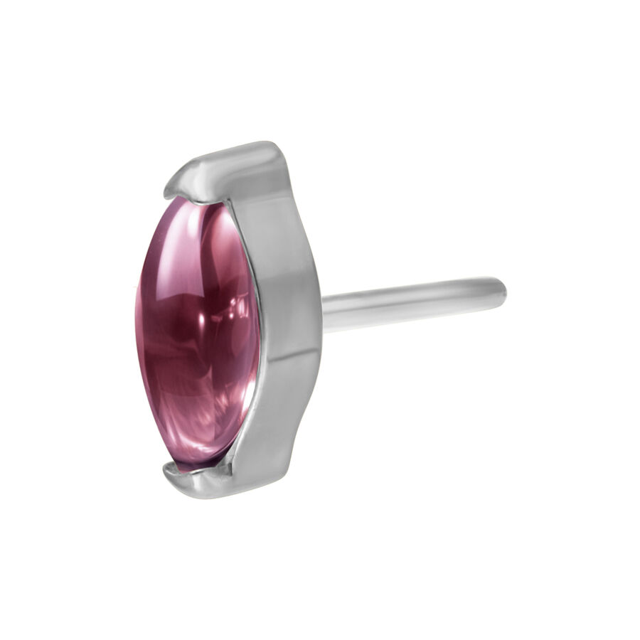 Push Fit Aufsatz mit ovalem Amethyst in silberner Fassung