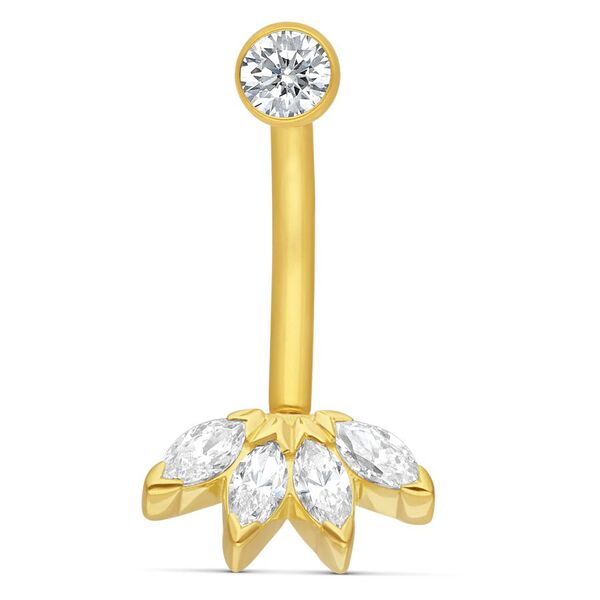 Micro Banana Lily Cristalli Oro 18kt
