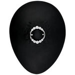 Silberner Nipple Clicker mit doppelten Kristallen auf schwarzem Hintergrund