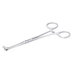 Strumento Septum Close End argento su sfondo bianco