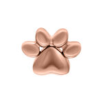 Accessorio a forma di zampa in rosé dorato su sfondo bianco