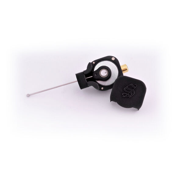 Schwarze Tattoomaschine The CUBE von Wildcat auf weißem Hintergrund
