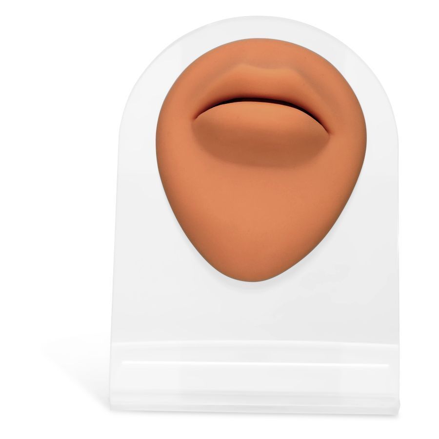 Body Bit Big Mouth marrone in silicone su sfondo bianco