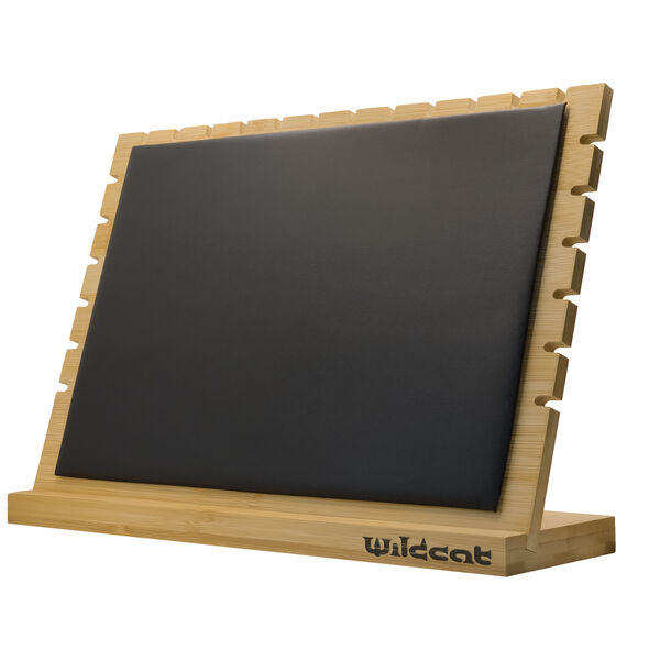 Espositore nero per collane in legno con logo Wildcat