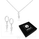 Collana e orecchini in argento con ciondoli a forma di serpente, scatola di gioielli Wildcat nera
