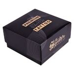 Pedal Wildcat 360 negro y dorado en una caja negra con inscripción dorada