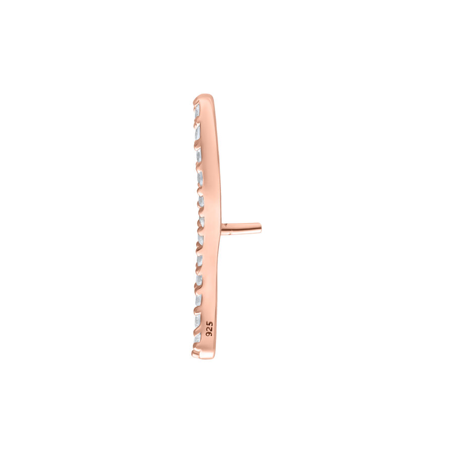 Attacco Push Fit oro rosa con cristalli chiari su sfondo bianco