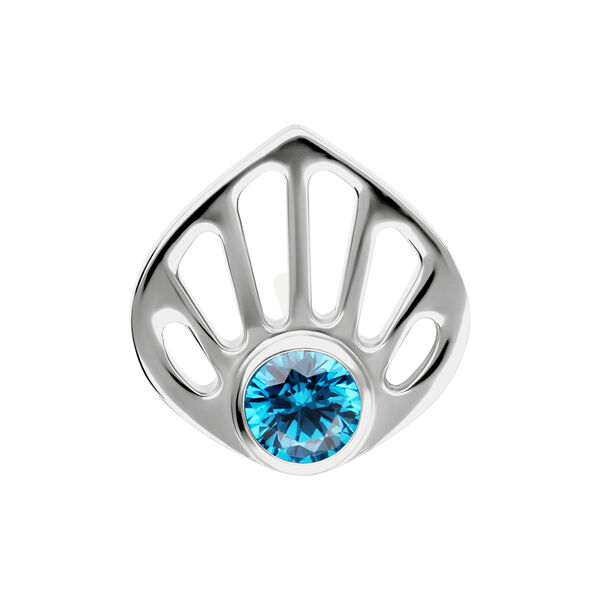 Titan Zirconline® - Push Fit Turquoise Crystal Seashell Attachment - Or blanc