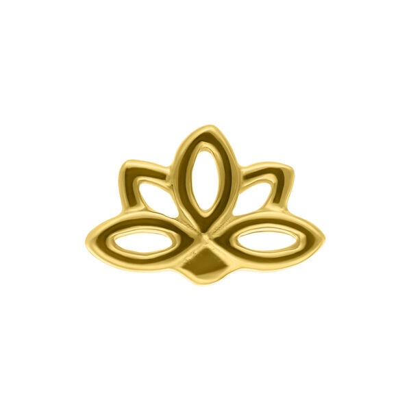 Goldener Lotus-Aufsatz aus 14K Gold auf weißem Hintergrund