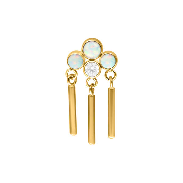 Push Fit Synthetic Opal Statement Crown Aufsatz - Golden Metal