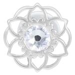 Labret argento con design Mandala e cristallo chiaro su sfondo bianco