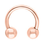 Barbell circolare in titanio color oro rosa su sfondo bianco