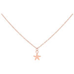 Roségoldene Kette mit einem kleinen Seestern-Anhänger auf weißem Hintergrund