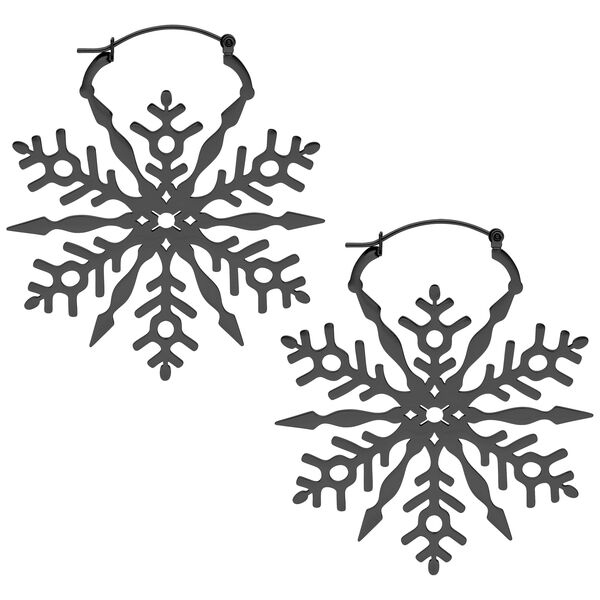 Dos aros de copo de nieve negros sobre fondo blanco