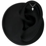 Orecchio in silicone nero con perla Helix in argento