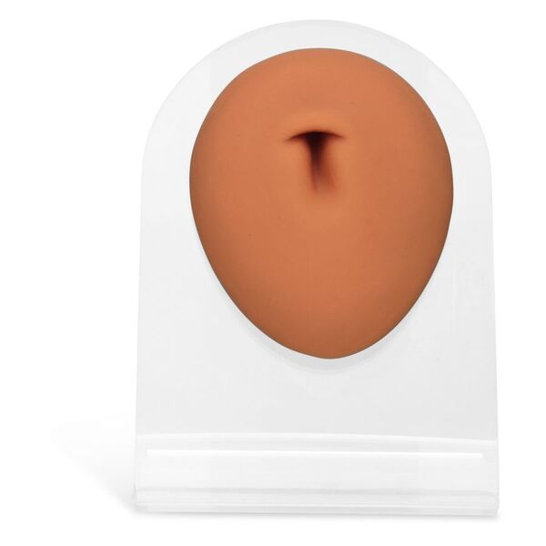 Body Bit Belly Button marrone in silicone su display trasparente