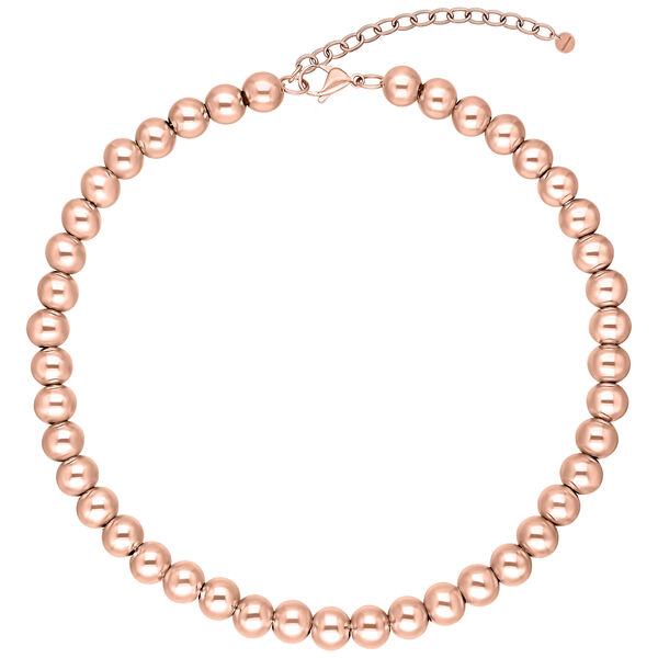 Collar Bubble de Oro Rosa de Acero Quirúrgico 316L sobre fondo blanco