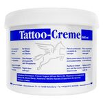 Barattolo bianco di Pegasus Tattoo Crema con etichetta blu e logo su sfondo bianco