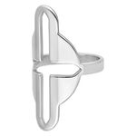Anello d'argento con design a croce, misura 18,0 mm, su sfondo bianco