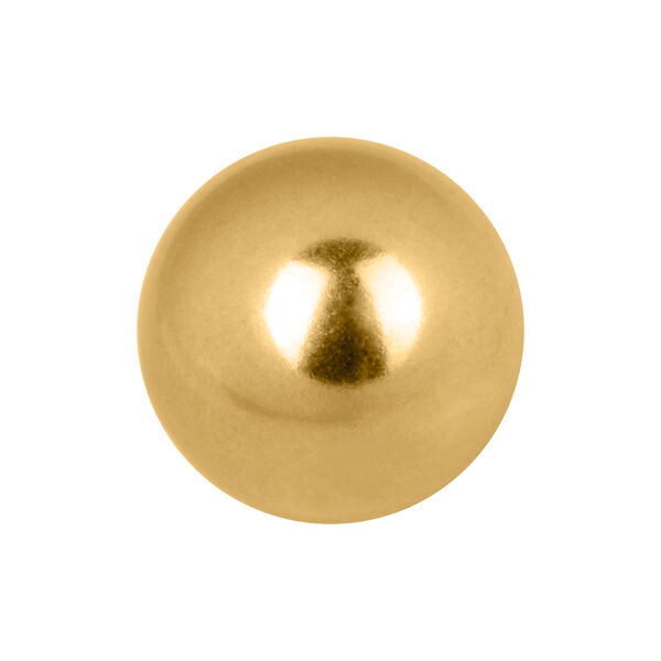 Bola dorada de titanio sobre fondo blanco